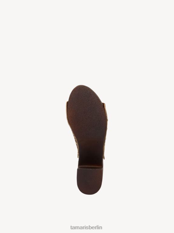 de Tamaris Frauen Leder-Pantolette – Braun/Leopardenkamm 0LHV4111 Schuhe