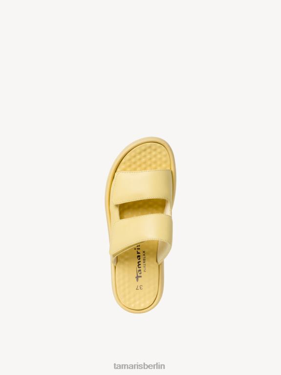 de Tamaris Frauen Leder-Pantolette – Gelb/Zartzitrone 0LHV4217 Schuhe