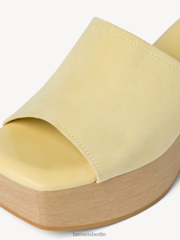 de Tamaris Frauen Leder-Pantolette – Gelb/Zitrone 0LHV4499 Schuhe
