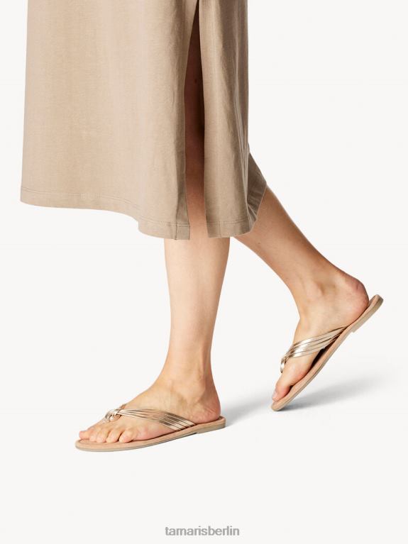 de Tamaris Frauen Leder-Pantolette – Metallic/Gold 0LHV4951 Schuhe
