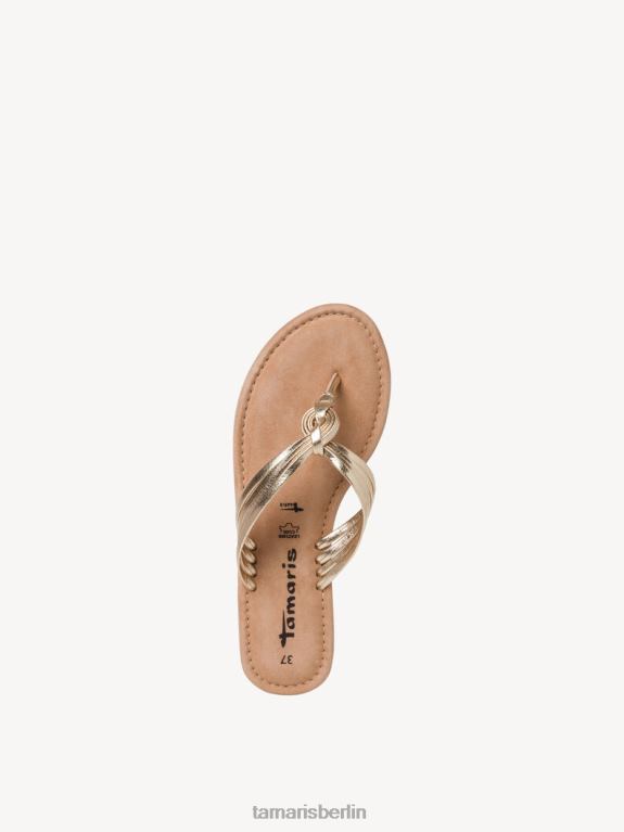 de Tamaris Frauen Leder-Pantolette – Metallic/Gold 0LHV4951 Schuhe