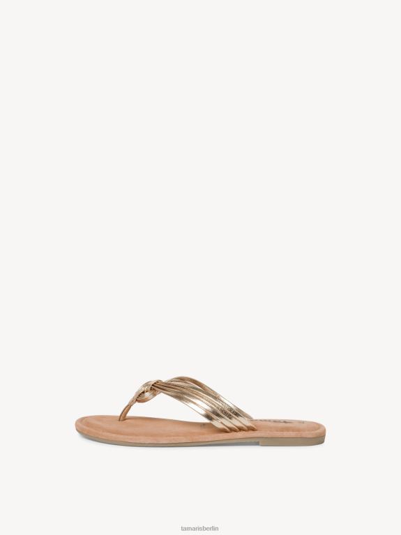 de Tamaris Frauen Leder-Pantolette – Metallic/Gold 0LHV4951 Schuhe