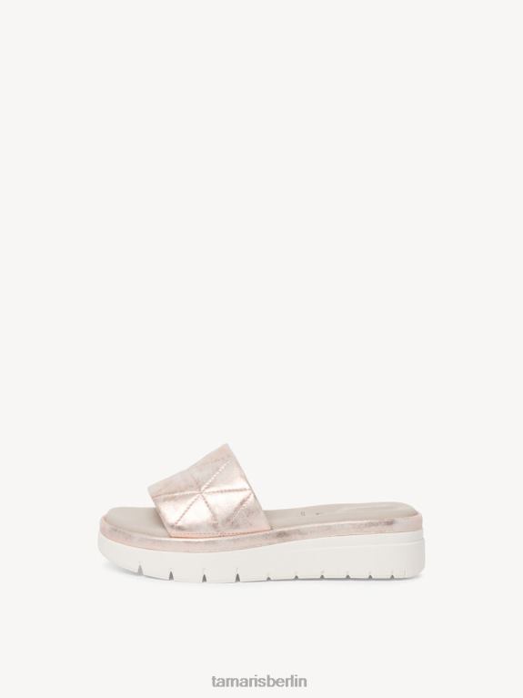 de Tamaris Frauen Leder-Pantolette – Metallic/Wolken-Roségold 0LHV41128 Schuhe