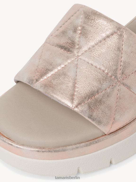 de Tamaris Frauen Leder-Pantolette – Metallic/Wolken-Roségold 0LHV41128 Schuhe