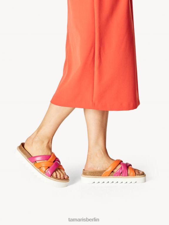 de Tamaris Frauen Leder-Pantolette - Orange 0LHV42179 Schuhe
