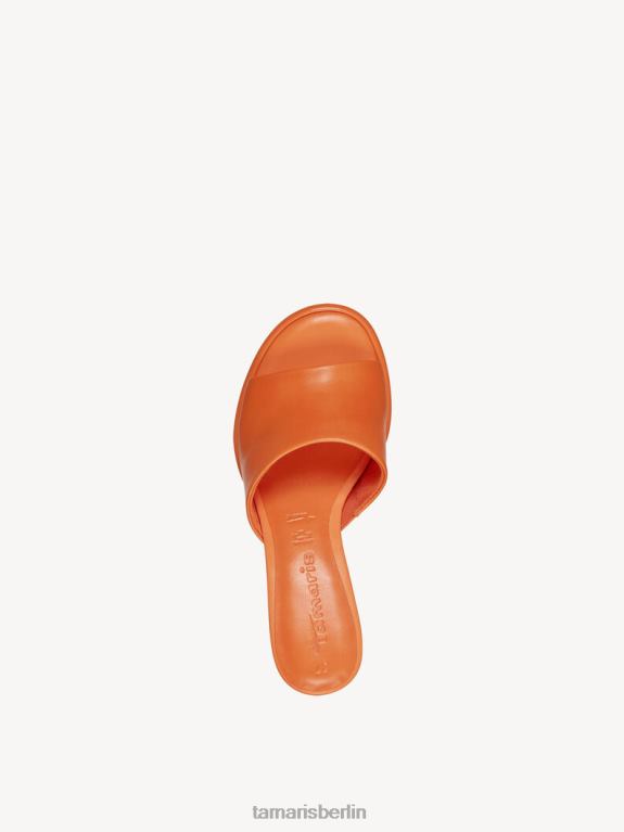 de Tamaris Frauen Leder-Pantolette - Orange 0LHV4279 Schuhe
