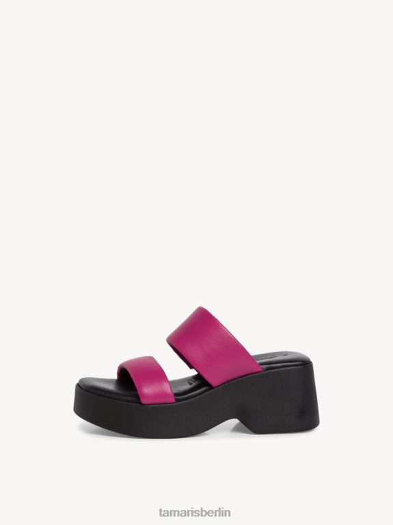 de Tamaris Frauen Leder-Pantolette – Rosa/Fuchia 0LHV4674 Schuhe