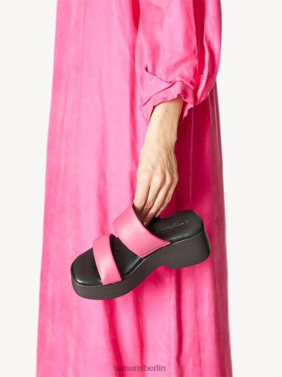 de Tamaris Frauen Leder-Pantolette – Rosa/Fuchia 0LHV4674 Schuhe