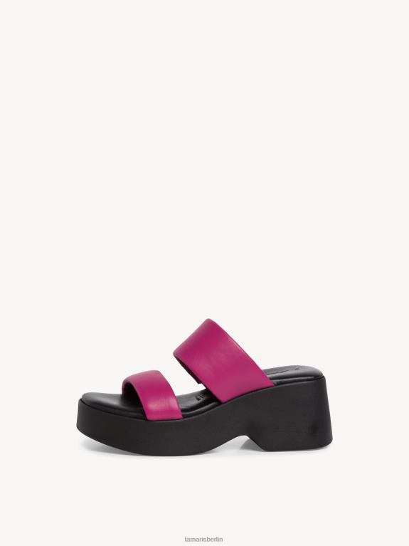 de Tamaris Frauen Leder-Pantolette – Rosa/Fuchia 0LHV4674 Schuhe