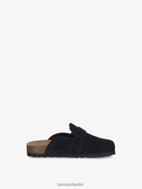 de Tamaris Frauen Leder-Pantolette – Schwarz/Schwarzes Wildleder 0LHV4752 Schuhe