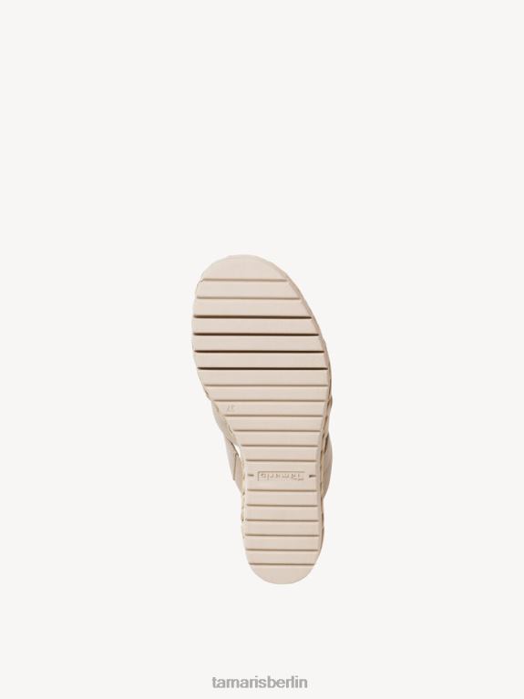de Tamaris Frauen Leder-Pantolette – Weiß/Champagner 0LHV4435 Schuhe