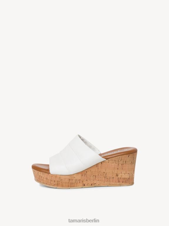 de Tamaris Frauen Leder-Pantolette – Weiß/Offwhite 0LHV41320 Schuhe
