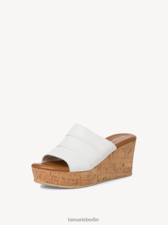 de Tamaris Frauen Leder-Pantolette – Weiß/Offwhite 0LHV41320 Schuhe