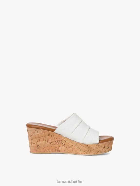de Tamaris Frauen Leder-Pantolette – Weiß/Offwhite 0LHV41320 Schuhe