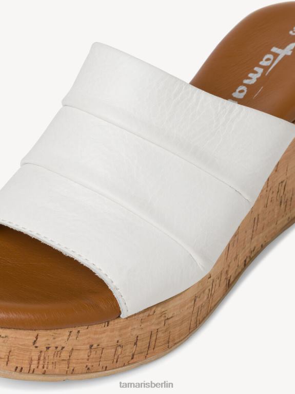 de Tamaris Frauen Leder-Pantolette – Weiß/Offwhite 0LHV41320 Schuhe
