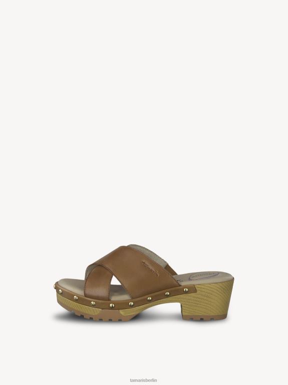 de Tamaris Frauen Leder-Pantolette - braun/cognac 0LHV41130 Schuhe