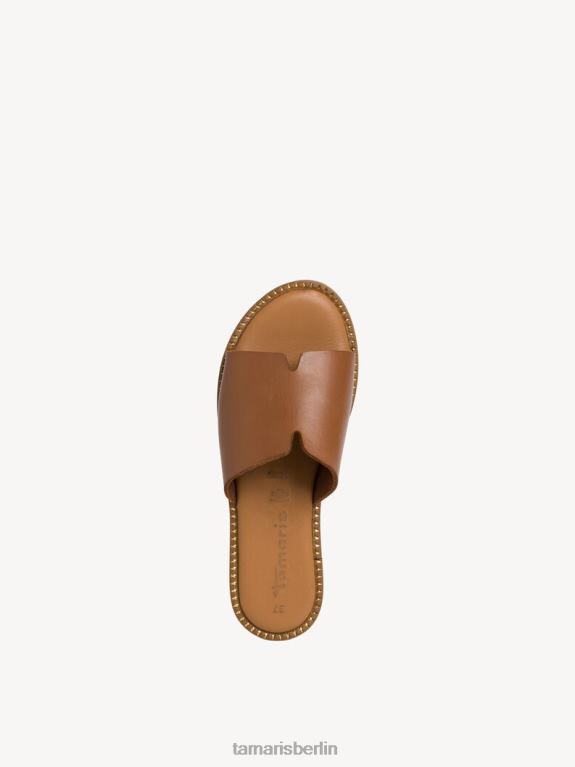 de Tamaris Frauen Leder-Pantolette - braun/cognac 0LHV41370 Schuhe
