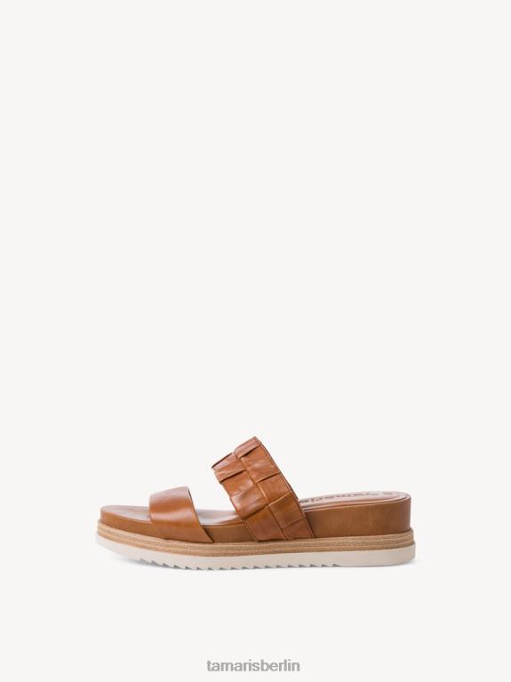 de Tamaris Frauen Leder-Pantolette - braun/cognac 0LHV4213 Schuhe