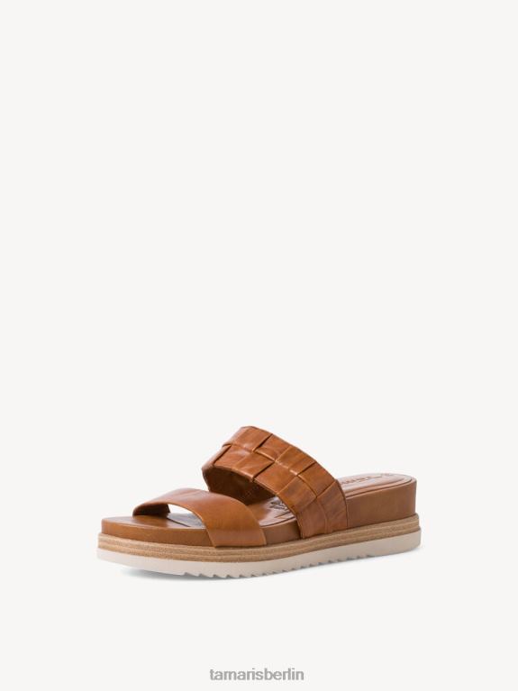 de Tamaris Frauen Leder-Pantolette - braun/cognac 0LHV4213 Schuhe