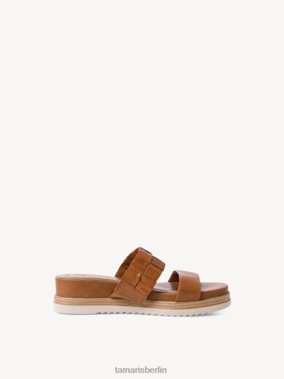 de Tamaris Frauen Leder-Pantolette - braun/cognac 0LHV4213 Schuhe
