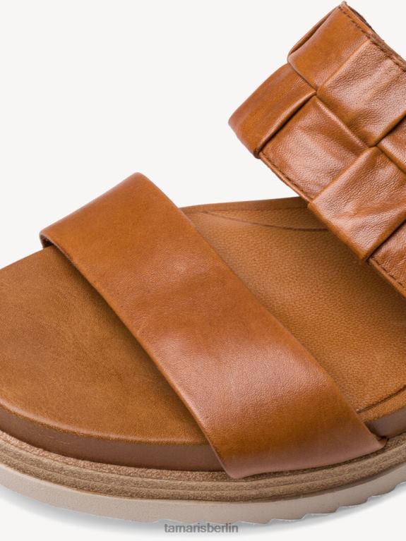 de Tamaris Frauen Leder-Pantolette - braun/cognac 0LHV4213 Schuhe