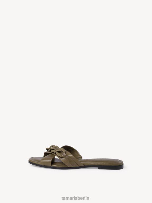 de Tamaris Frauen Leder-Pantolette - grün/dunkeloliv 0LHV41284 Schuhe