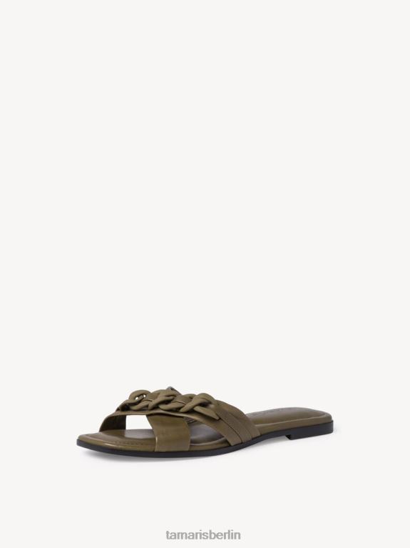 de Tamaris Frauen Leder-Pantolette - grün/dunkeloliv 0LHV41284 Schuhe