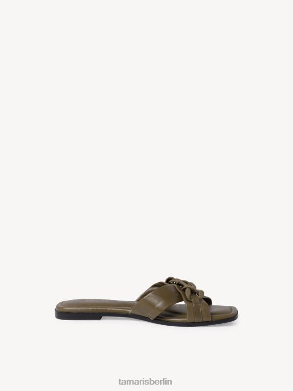 de Tamaris Frauen Leder-Pantolette - grün/dunkeloliv 0LHV41284 Schuhe
