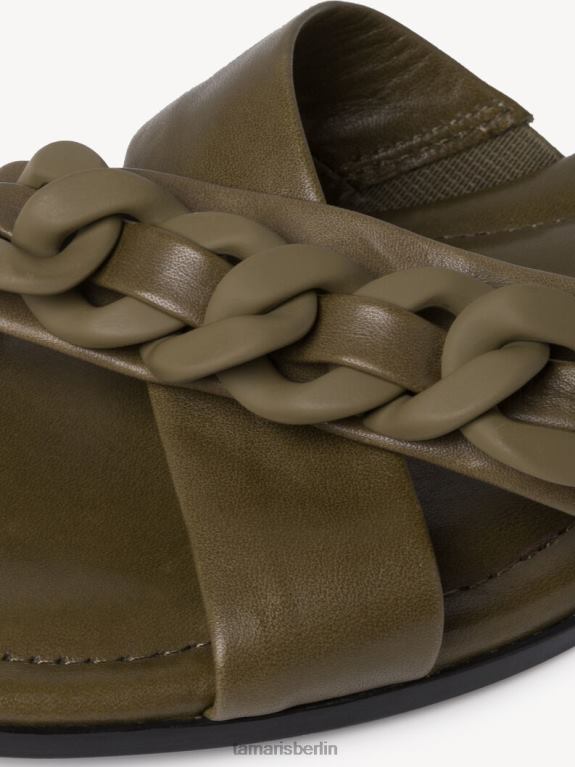 de Tamaris Frauen Leder-Pantolette - grün/dunkeloliv 0LHV41284 Schuhe