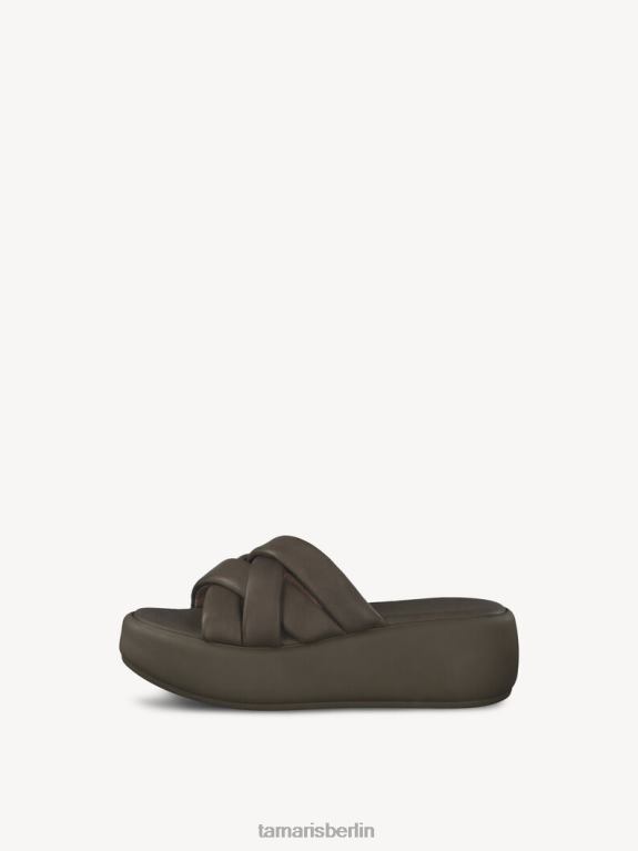 de Tamaris Frauen Leder-Pantolette - grün/oliv 0LHV41334 Schuhe
