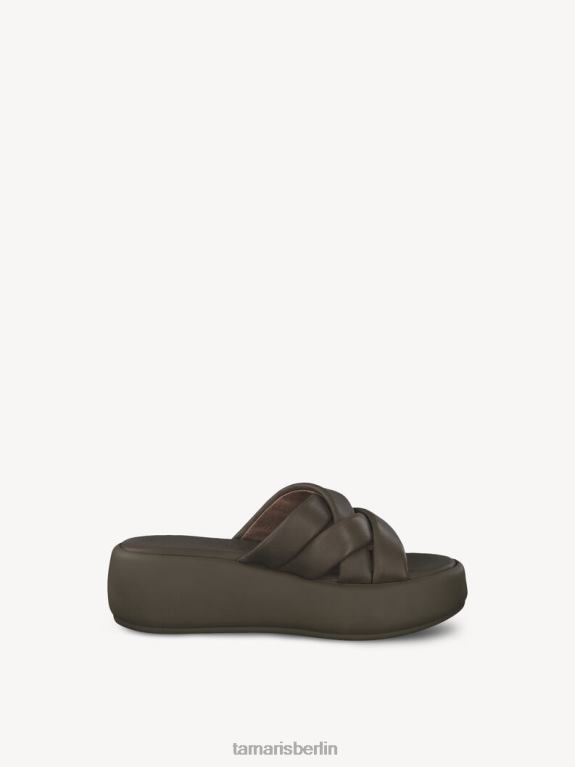 de Tamaris Frauen Leder-Pantolette - grün/oliv 0LHV41334 Schuhe
