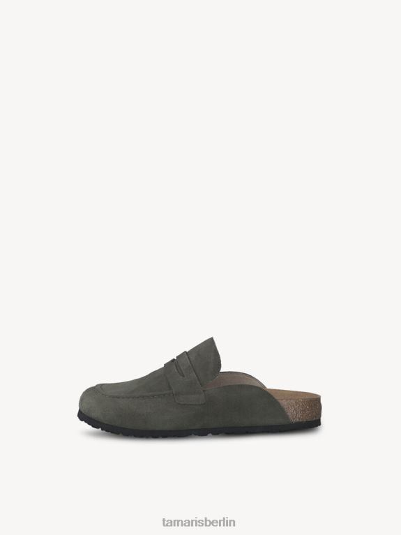 de Tamaris Frauen Leder-Pantolette - grün/oliv 0LHV4211 Schuhe
