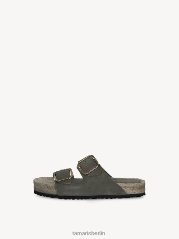 de Tamaris Frauen Leder-Pantolette - grün/oliv 0LHV42333 Schuhe