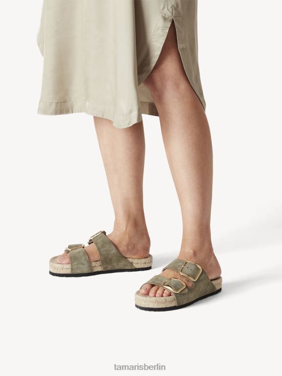 de Tamaris Frauen Leder-Pantolette - grün/oliv 0LHV42333 Schuhe