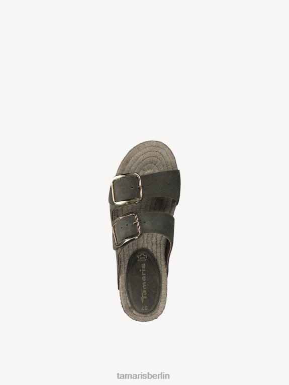 de Tamaris Frauen Leder-Pantolette - grün/oliv 0LHV42333 Schuhe