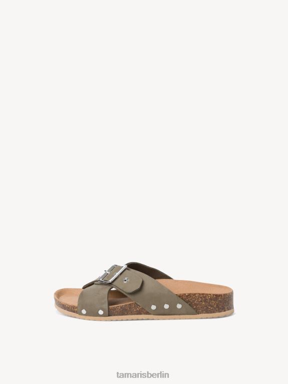 de Tamaris Frauen Leder-Pantolette – grün/trockenoliv 0LHV42220 Schuhe