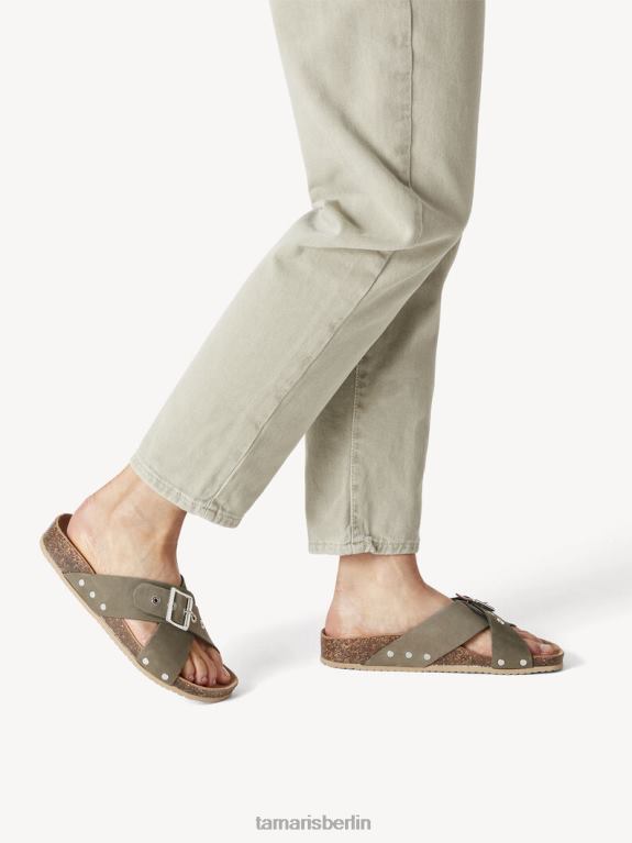 de Tamaris Frauen Leder-Pantolette – grün/trockenoliv 0LHV42220 Schuhe