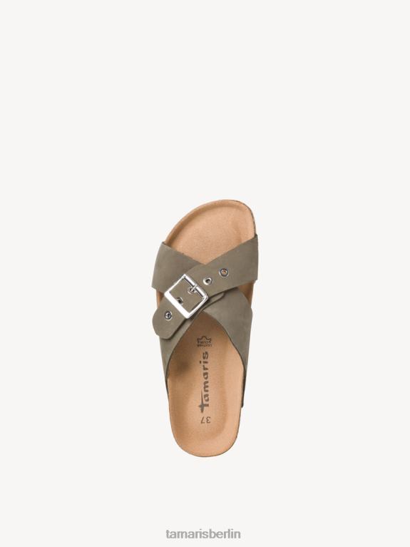 de Tamaris Frauen Leder-Pantolette – grün/trockenoliv 0LHV42220 Schuhe