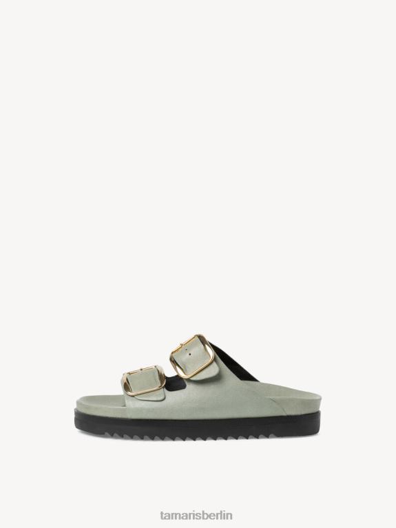 de Tamaris Frauen Leder-Pantolette – grün/weicher Salbei 0LHV41676 Schuhe