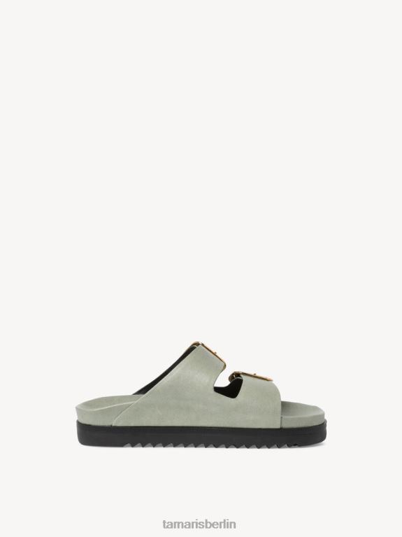 de Tamaris Frauen Leder-Pantolette – grün/weicher Salbei 0LHV41676 Schuhe