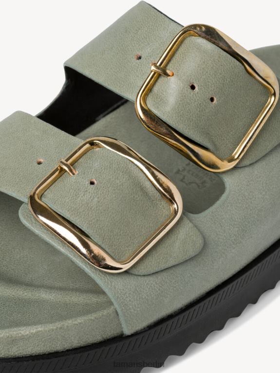 de Tamaris Frauen Leder-Pantolette – grün/weicher Salbei 0LHV41676 Schuhe