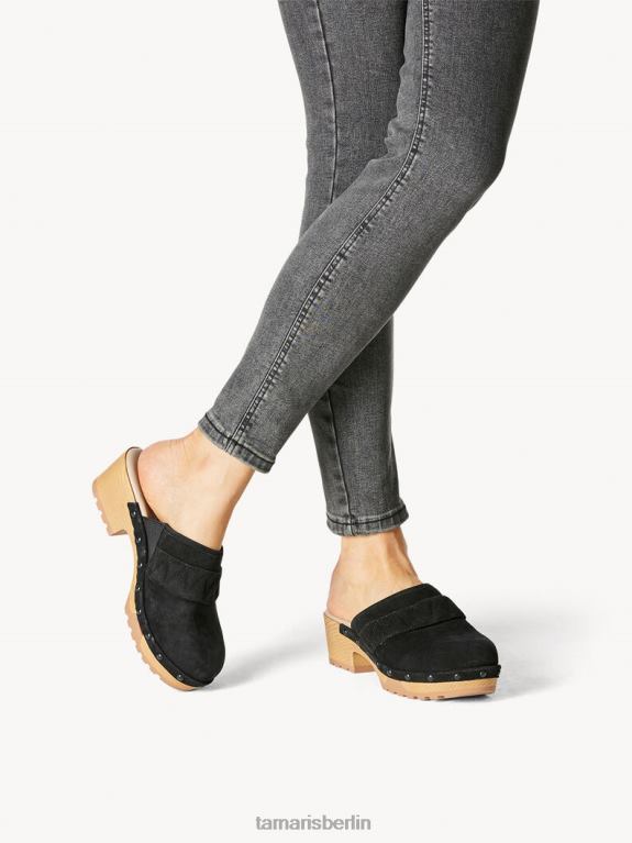 de Tamaris Frauen Leder-Pantolette – schwarz 0LHV410 Schuhe