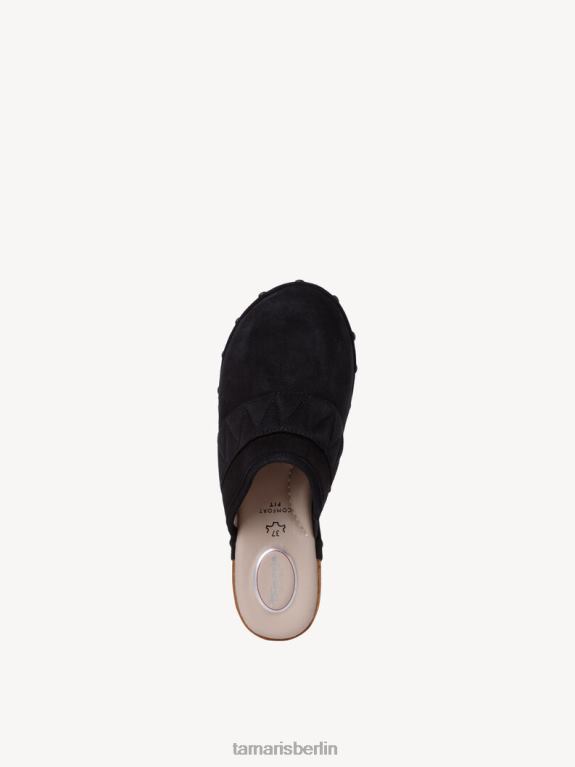 de Tamaris Frauen Leder-Pantolette – schwarz 0LHV410 Schuhe