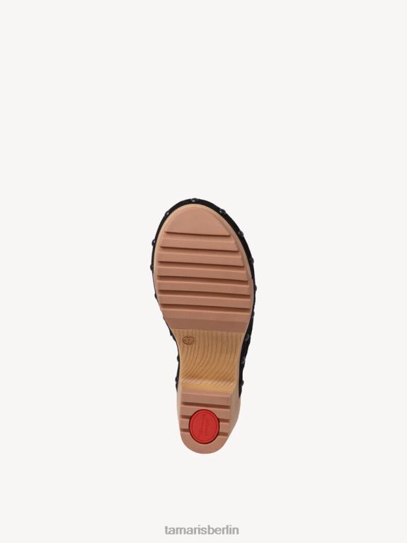 de Tamaris Frauen Leder-Pantolette – schwarz 0LHV410 Schuhe