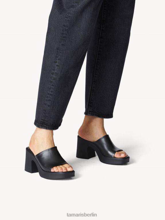 de Tamaris Frauen Leder-Pantolette – schwarz 0LHV413 Schuhe