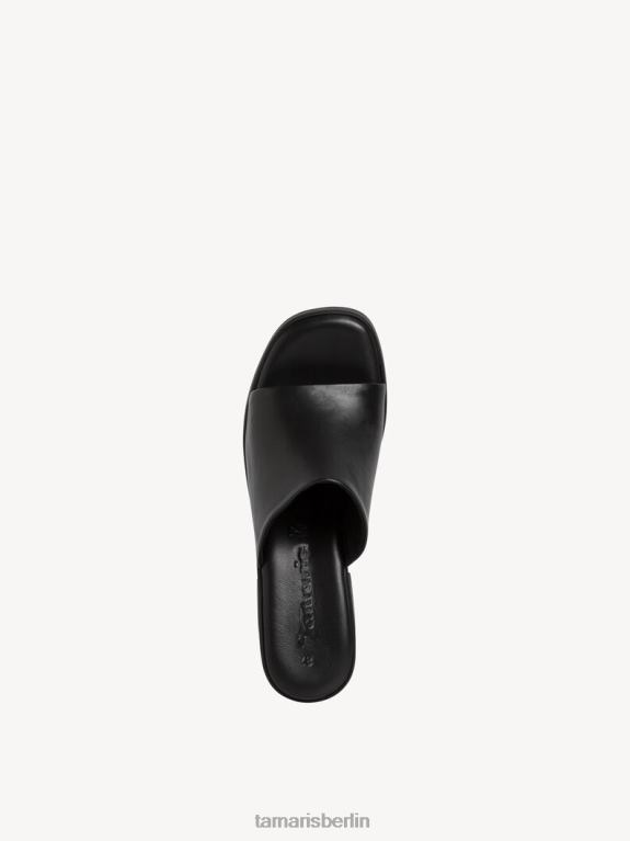 de Tamaris Frauen Leder-Pantolette – schwarz 0LHV413 Schuhe