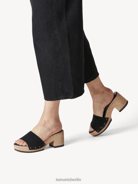 de Tamaris Frauen Leder-Pantolette – schwarz 0LHV42246 Schuhe