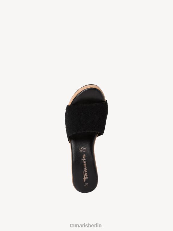de Tamaris Frauen Leder-Pantolette – schwarz 0LHV42246 Schuhe