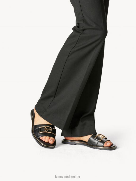 de Tamaris Frauen Leder-Pantolette – schwarz 0LHV4271 Schuhe