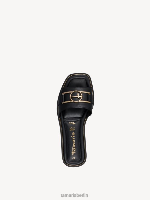 de Tamaris Frauen Leder-Pantolette – schwarz 0LHV4271 Schuhe